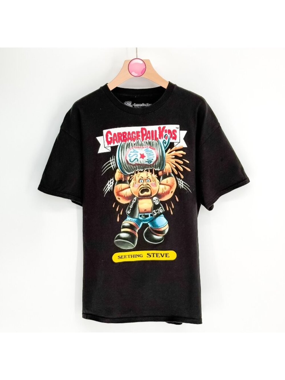 WWE x Garbage Pail Kids Ripple Junction Seething Steve Black‎ T-Shirt Large